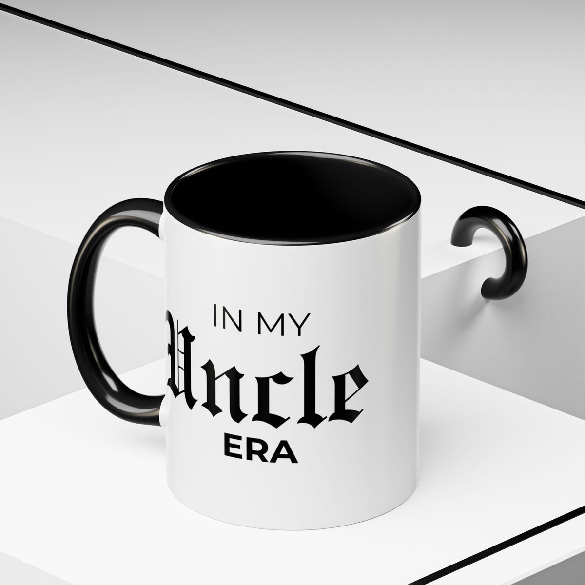 In My Uncle Era Mug, Personalized Est. Date Mug, New Uncle Gift, Gothic Type Coffee Cup for Him
