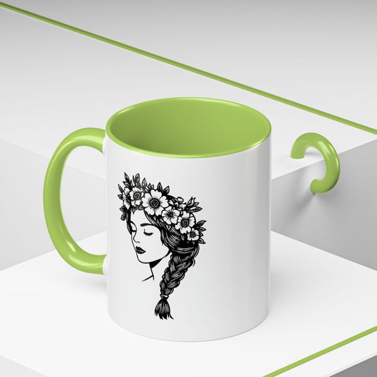 Green Witch Mug, Herbalist Coffee Cup, Cottagecore Plant Witch Gift, Coven Series Mug, Gift for Her, 11oz