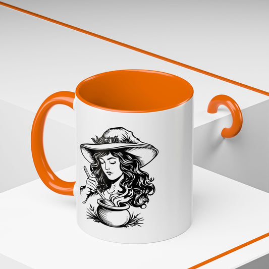Kitchen Witch Mug, Cauldron Coffee Cup, Cottagecore Witchy Gift, Coven Series Mug, Gift for Her, 11oz 15oz
