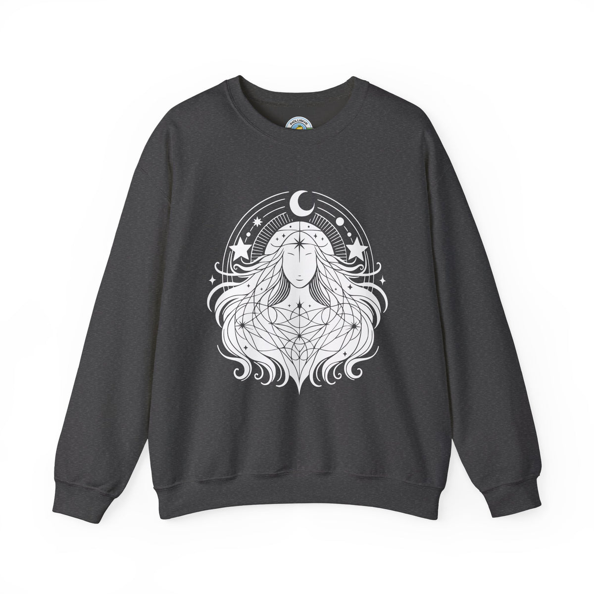 Celestial Priestess Crewneck Sweatshirt, Mystic Moon Woman Sweatshirt, Boho Spiritual Pullover, Gift for Her