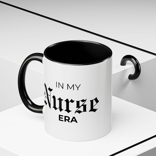 In My Nurse Era Mug, Personalized Est. Date Mug, Nurse Grad Gift, Gothic Type RN Coffee Cup