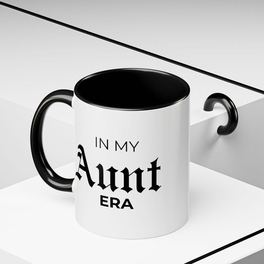 In My Aunt Era Mug, Personalized Est. Date Mug, New Aunt Gift, Gothic Type Coffee Cup for Auntie