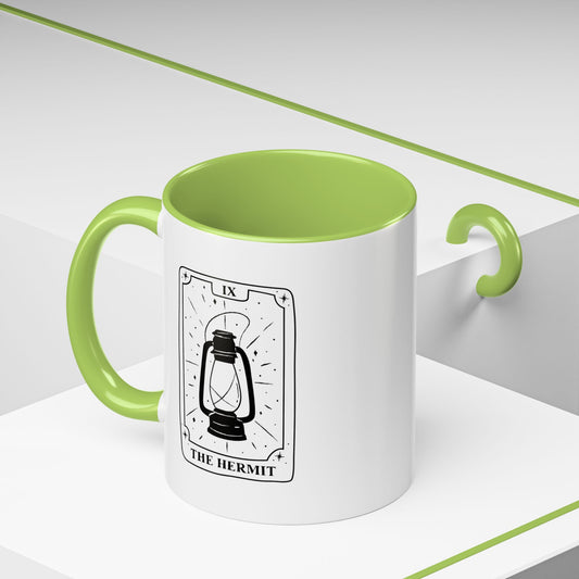 The Hermit Tarot Mug, Major Arcana IX, Introvert Gift, Self Care Gift, Two-Sided Tarot Card Mug