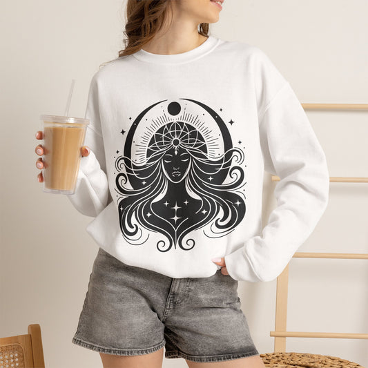 Third Eye Awakening Crewneck Sweatshirt, Mystic Woman Sweatshirt, Spiritual Boho Pullover, Gift for Her